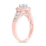 0.40ct Round Brilliant Center and 1.02ct Side 14k Rose Gold Diamond Engagement Ring