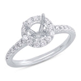 0.44ct 18k White Gold Diamond Semi-mount Ring for 0.75ct Center
