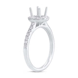 0.44ct 18k White Gold Diamond Semi-mount Ring for 0.75ct Center