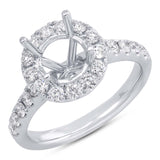 0.80ct 18k White Gold Diamond Semi-mount Ring for 1.50ct Center