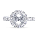 0.80ct 18k White Gold Diamond Semi-mount Ring for 1.50ct Center