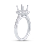 0.80ct 18k White Gold Diamond Semi-mount Ring for 1.50ct Center