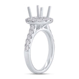 0.92ct 18k White Gold Diamond Semi-mount Ring for 2.00ct Center