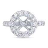 1.09ct 18k White Gold Diamond Semi-mount Ring for 3.00ct Center