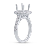 1.09ct 18k White Gold Diamond Semi-mount Ring for 3.00ct Center