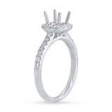 0.42ct 18k White Gold Diamond Semi-mount Ring for 5x5mm Center