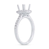 0.51ct 18k White Gold Diamond Semi-mount Ring for 5.5x5.5mm Center