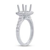 0.93ct 18k White Gold Diamond Semi-mount Ring for 7x7mm Center