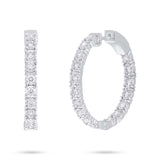1.06ct 14k White Gold Diamond Hoop Earring