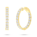 1.06ct 14k Yellow Gold Diamond Hoop Earring