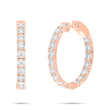 1.06ct 14k Rose Gold Diamond Hoop Earring