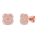 0.31ct 14k Rose Gold Diamond Clover Stud Earring