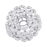 2.95ct 18k White Gold Diamond Semi-mount Ring Size 8.75