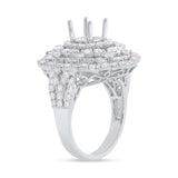 2.95ct 18k White Gold Diamond Semi-mount Ring Size 8.75