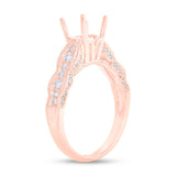 0.35ct 14k Rose Gold Diamond Semi-mount Ring for 1.00ct Center
