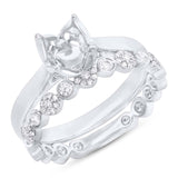 0.28ct 14k White Gold Diamond Semi-mount Ring for 0.75ct Center
