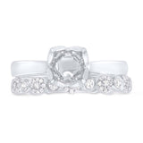 0.28ct 14k White Gold Diamond Semi-mount Ring for 0.75ct Center