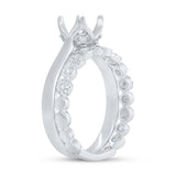 0.28ct 14k White Gold Diamond Semi-mount Ring for 0.75ct Center