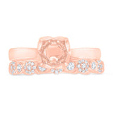 0.28ct 14k Rose Gold Diamond Semi-mount Ring for 0.75ct Center