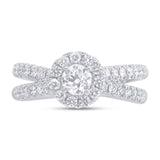 0.40ct Round Brilliant Center and 0.70ct Side 14k White Gold Diamond Engagement Ring