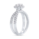 0.40ct Round Brilliant Center and 0.70ct Side 14k White Gold Diamond Engagement Ring