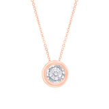 0.20ct 14k Rose Gold Diamond Round Solitaire Pendant