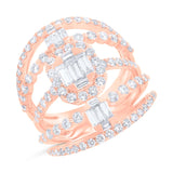 2.56ct 14k Rose Gold Diamond Lady's Ring