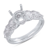 0.68ct 18k White Gold Diamond Semi-mount Ring for 1.50ct Center