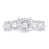 0.68ct 18k White Gold Diamond Semi-mount Ring for 1.50ct Center
