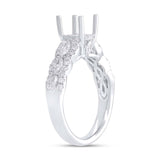 0.68ct 18k White Gold Diamond Semi-mount Ring for 1.50ct Center
