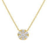 0.36ct 14k Yellow Gold Diamond Cluster Pendant