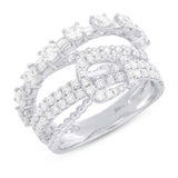 1.94ct 18k White Gold Diamond Belt Lady's Ring Size 6.5