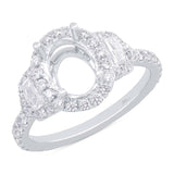 1.00ct 18k White Gold Diamond Semi-mount Ring for 8.5x6.5mm Center