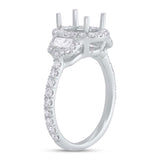 1.00ct 18k White Gold Diamond Semi-mount Ring for 8.5x6.5mm Center