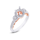 0.35ct 14k Two-tone Rose Gold Diamond Semi-mount Ring for 0.50ct Center Size 6.25