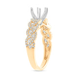 0.57ct 14k Two-tone Gold Diamond Semi-mount Ring