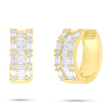 0.67ct 14k Yellow Gold Diamond Baguette Earring