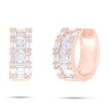 0.67ct 14k Rose Gold Diamond Baguette Earring