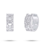 0.67ct 14k White Gold Diamond Baguette Earring