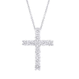 0.32ct 14k White Gold Diamond Cross Necklace
