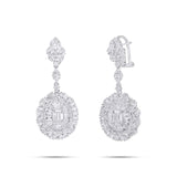 3.92ct 14k White Gold Diamond Baguette Earring