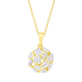 0.45ct 14k Yellow Gold Diamond Baguette Necklace