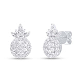 1.16ct 14k White Gold Diamond Stud Earring