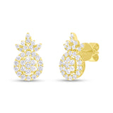 1.16ct 14k Yellow Gold Diamond Stud Earring