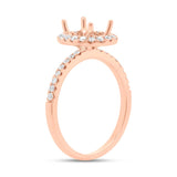 0.40ct 14k Rose Gold Diamond Semi-mount Ring for 8.5x6.5mm Oval Center