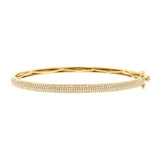 0.71ct 14k Yellow Gold Diamond Pave Bangle