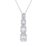 1.39ct 14k White Gold Diamond Baguette Pendant