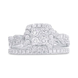 0.94ct 14k White Gold Diamond Wedding Set Ring 2-pc