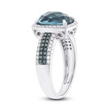 0.30ct Diamond & 3.98ct London Blue Topaz 14k White Gold Ring Size 6