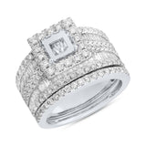 2.27ct 14k White Gold Semi Mount Diamond Cluster Lady's Ring 2-pc